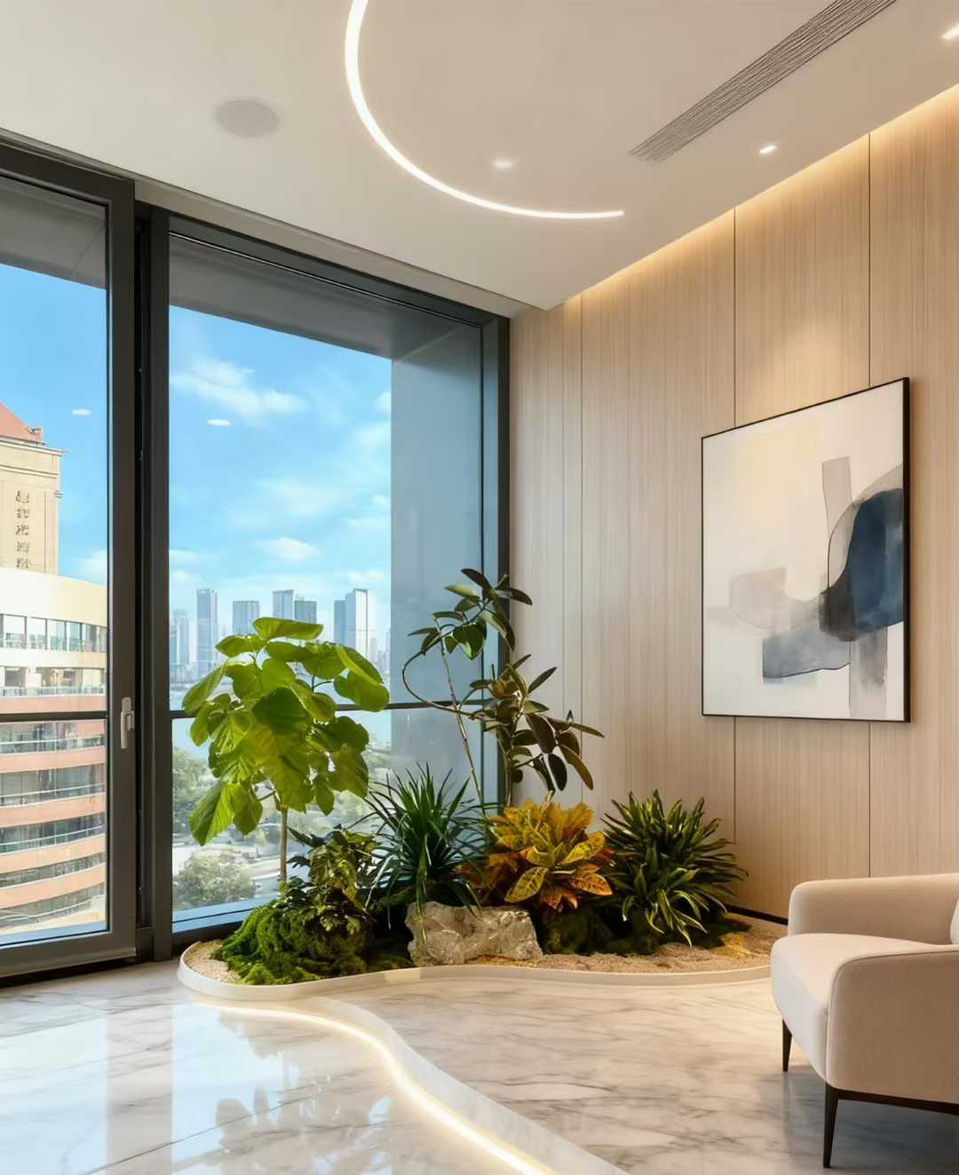 成都绿植租赁-走廊通道绿植布置